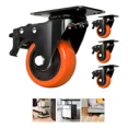 thumbnail image 1 of Rueda Mueble Repuesto Giratoria Freno Llanta Pvc Kit 4pcs, 1 of 8
