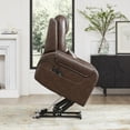 thumbnail image 2 of CHITA Top grain leather Heat and Massage Recliner with USB Charging Ports, Brown, 2 of 9
