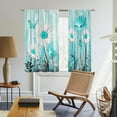 thumbnail image 6 of Farmhouse Daisy Kitchen Curtains Butterfly Floral Rustic Vintage Small Short Cafe Rod Pocket Window Curtains Retro Teal Wooden Country Bathroom Tier Window Treatment Drapes 26x36 Inch, 6 of 6