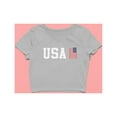 thumbnail image 5 of Old Glory Juniors 4th of July World Cup USA Crop Top Short Sleeve Graphic T Shirt, 5 of 5