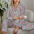 thumbnail image 6 of Disketp Watercolor Butterflies Pajamas Set Long Sleeve Sleepwear Womens Button Down Nightwear Pj Sets-{designName}-Medium, 6 of 7