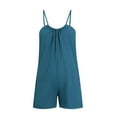 thumbnail image 5 of SDNall rompers for women Summer Casual Breathable Comfort Sports Solid Color Suspender Romper Jumpsuit Shorts summer outfits, 5 of 9