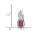 thumbnail image 2 of White Sterling Silver Charm Pendant Diamond Ruby Red 15 mm 6, 2 of 2