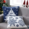 thumbnail image 3 of DSstyles Christmas Throw Pillow Covers 18 x 18 Set of 4 Cushion Covers for Farmhouse Christmas Decor Cotton Linen Christmas Outdoor Pillow Covers Winter Holiday Decorations for Couch 18 x 18'', 3 of 8