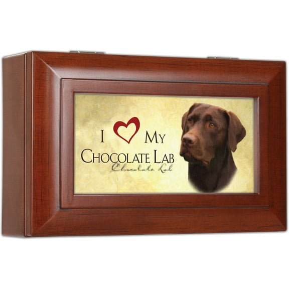 I love My Chocolate Labrador Lab Dog Decorative Jewelry Music Musical Box - P...