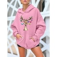 thumbnail image 2 of Christmas Reindeer Hoodie Vintage Reindeer Sweatshirt Women Cute Christmas Graphics Casual Long Sleeve Shirts, 2 of 5