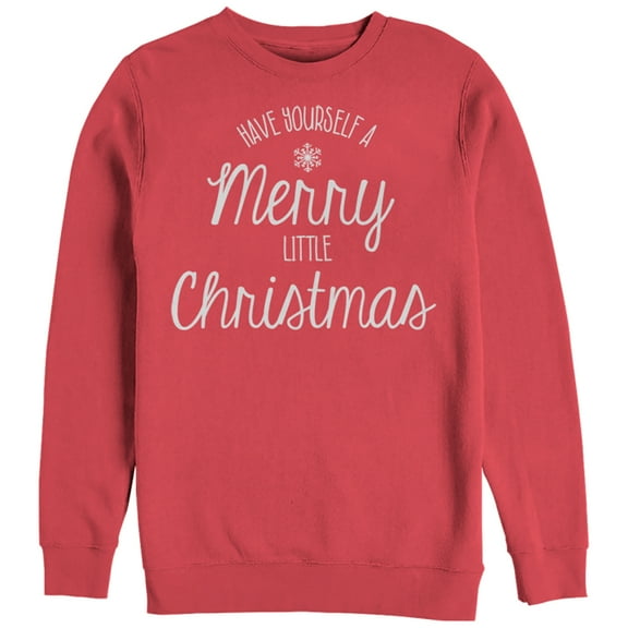 Women's CHIN UP Merry Little Christmas Sweatshirt Red 2X Large