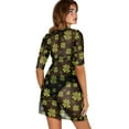 thumbnail image 2 of FKELYI Women's Swimsuit Cover Up Chiffon Fabric Bathing Suit Cover Ups St.Patrick Shamrock Leaf Love Print Breathable Coverup Half Sleeve Beachwear Dress for Summer Vacation Party, M, 2 of 6