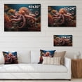 thumbnail image 4 of Designart "Coral Octopus peaceful Submersion I" Animals Print on Natural Pine Wood, 4 of 5