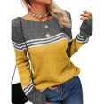 thumbnail image 4 of MKLEKYY Sweaters for Dogs Women's Casual Crew Neck Matching Striped Pullover Sweater, 4 of 5