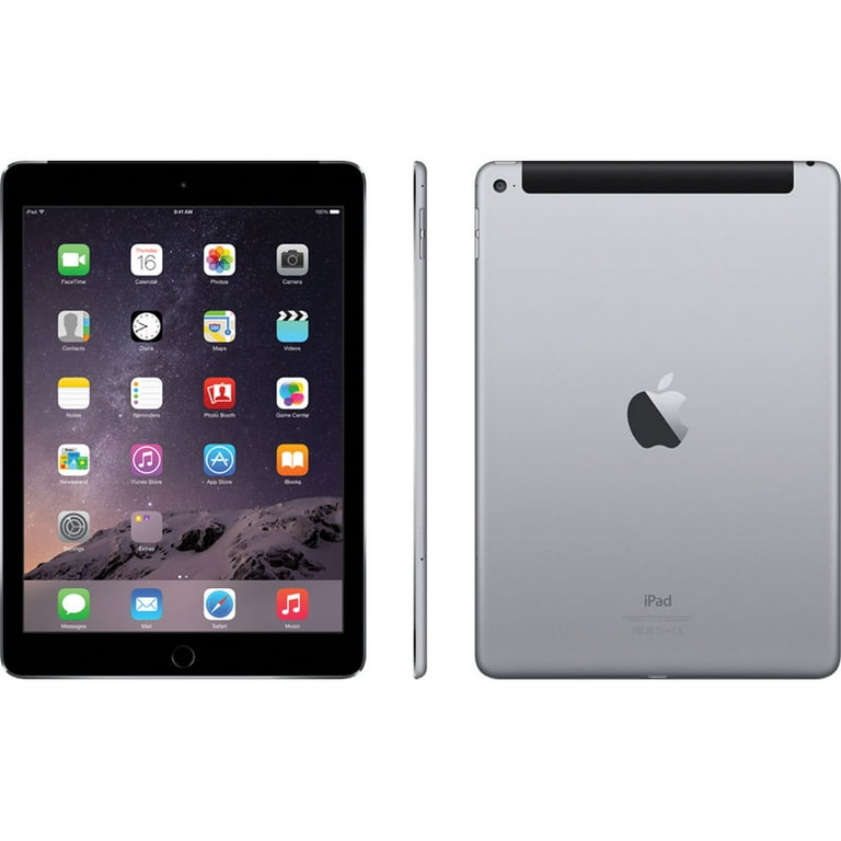 Used Apple iPad Air 2 - 16GB - Wi-Fi - 6th Gen - 9.7in - Wi-Fi + Cellular,  Space Gray - MH2U2LL/A