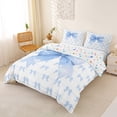 thumbnail image 3 of Erosebridal Cute Bowknot Duvet Cover Set for Girls, Blue Ribbon Bedding Full, Colorful Stars Reversible, 1 Duvet Cover and 2 Pillowcases (No Comforter), 3 of 5