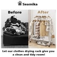thumbnail image 5 of Seamika Garment Rack with Wheels Clothing Rack for Hanging Clothes,Multi-functional Bedroom Clothes Rack,White, 5 of 8