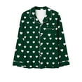 thumbnail image 4 of Wyongtao Button Up Pajama Set for Women Valentine's Day Long Sleeve Shirt and Pajama Pants Soft Pjs Lounge Sets,Mint Green XXL, 4 of 5