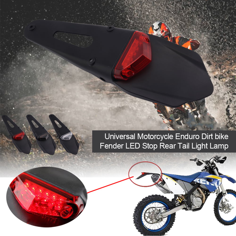 Rear Fender LED Brake Red Tail Light Motocross Universal Motorcycle Enduro