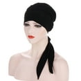 thumbnail image 2 of iHPH7 Beanie for Women Head Scarf Head Coverings for Women Turbans for Women with Cancer Head Wraps for Women, Black One Size, 2 of 2