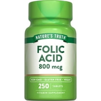 Folic Acid 800 mcg | 250 Tablets | Vegan, Non-GMO & Gluten Free | by Nature's Truth