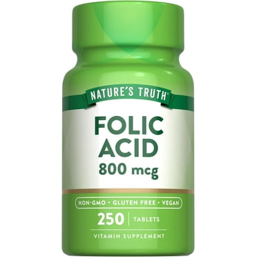 Folic Acid 800 mcg | 250 Tablets | Vegan, Non-GMO & Gluten Free | by Nature's Truth