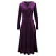 thumbnail image 5 of Vestido largo de terciopelo de manga larga para mujer - Vestido largo ajustado de corte A para fiestas de invierno, tallas M-XXXXL, 5 of 7