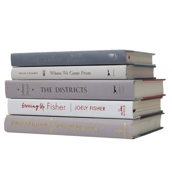 Pen & Willow Grey Decorative Books - Real, shelf-ready book stacks for bookshelves, coffee tables, or end tables. For home or office decor, weddings, or staging decor.