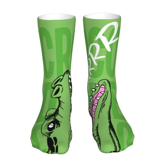 Xecao CROCODILE HEAD Print Fashion No Heel Casual Crew Socks Cushioned Breathable for Men Women - Moisture wicking,Not easy to fade Suitable for daily