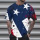 thumbnail image 3 of Blusas y camisas de manga corta con cuello en V, moda de verano, camiseta informal de cuello redondo estampada para hombre, top de algodón de imitación para hombre, 3 of 5