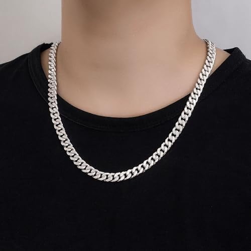 Men Italian 925 Sterling Silver Necklace 8-10-12MM Solid Miami Cuban Link Chain 18 "20" 22 "24" 26" 28 "30 "Man Women Jewelry Gift