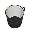 thumbnail image 4 of Black Modern Spider-web Pattern Polyester Laundry Basket with Handle, Foldable, Large Capacity Storage Basket, Suitable for Bathroom Decoration and Accessories, Storage, Room Decoration, 4 of 8