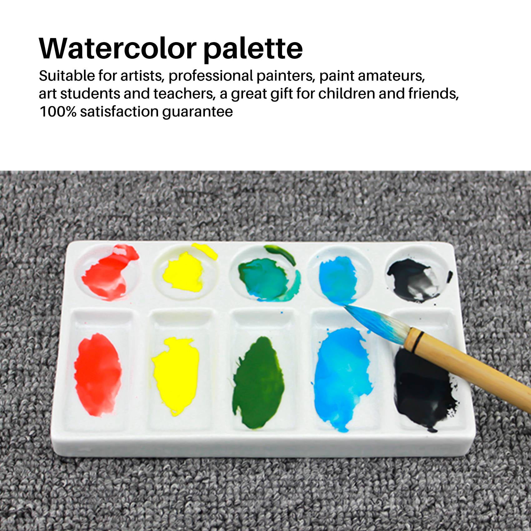 Ceramic Artist Paint Palette 10Hole Rectangle for Watercolor Gouache