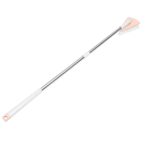 Hotel Cleaning Brush Broom with Long Bristle Grout Spinning Scrubber for Pink