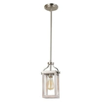 Westbury - 1-Light Mini Pendant - Brushed Nickel Finish with Painted Gray Driftwood Effect