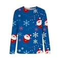thumbnail image 4 of Hauts de Noël pour Femmes T-Shirts Graphiques Mignons à Manches Longues Pull Décontracté Col Rond Chandail en Molleton Ample Confortable Blouse, 4 of 5