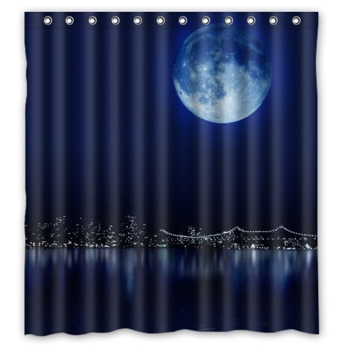 MOHome Beautiful Moonlight Moon Phases Moon Shower Curtain Waterproof