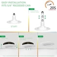 thumbnail image 3 of Inch LED Can Lights Length Adjustable Recessed Lights,Recessed Light Conversion Kit,Retrofit Downlight,12W=60W,5000K Daylight,800LM, Dimmable,Easy In, 3 of 7