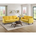thumbnail image 2 of Pemberly Row 19" Modern Velvet Upholstered Loveseat in Yellow, 2 of 8