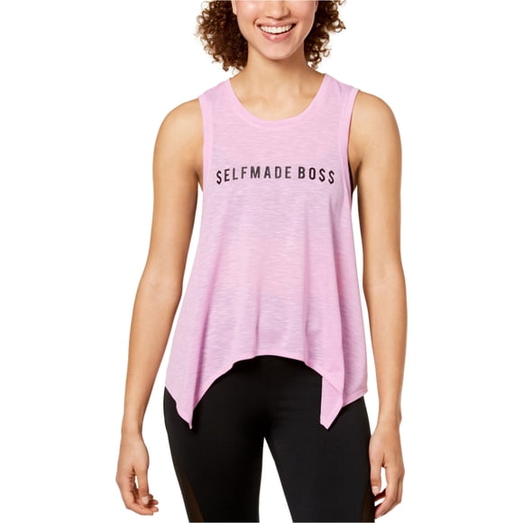 Material Girl - Camiseta sin mangas con dobladillo de pañuelo para mujer, color morado, grande