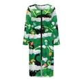 thumbnail image 3 of Yuyamidu Black Cat Long Sleeve Robes for Women Size XL Colorful Lights Zip Up Bath Robe Lightweight Nightgowns Long Bathrobe, Green Christmas, 3 of 7