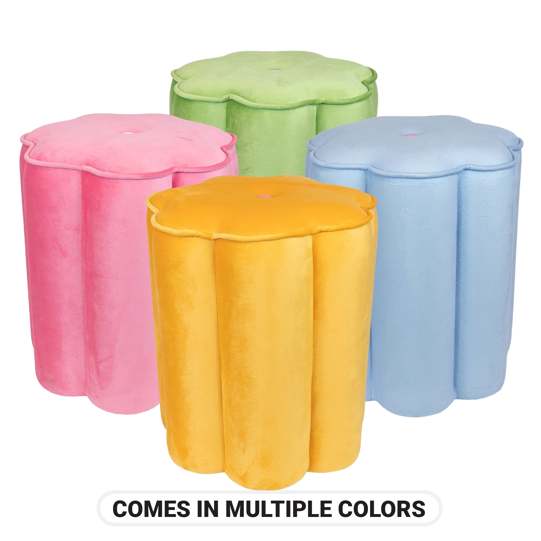 Mainstays Kids Flower Petal Ottoman, Yellow