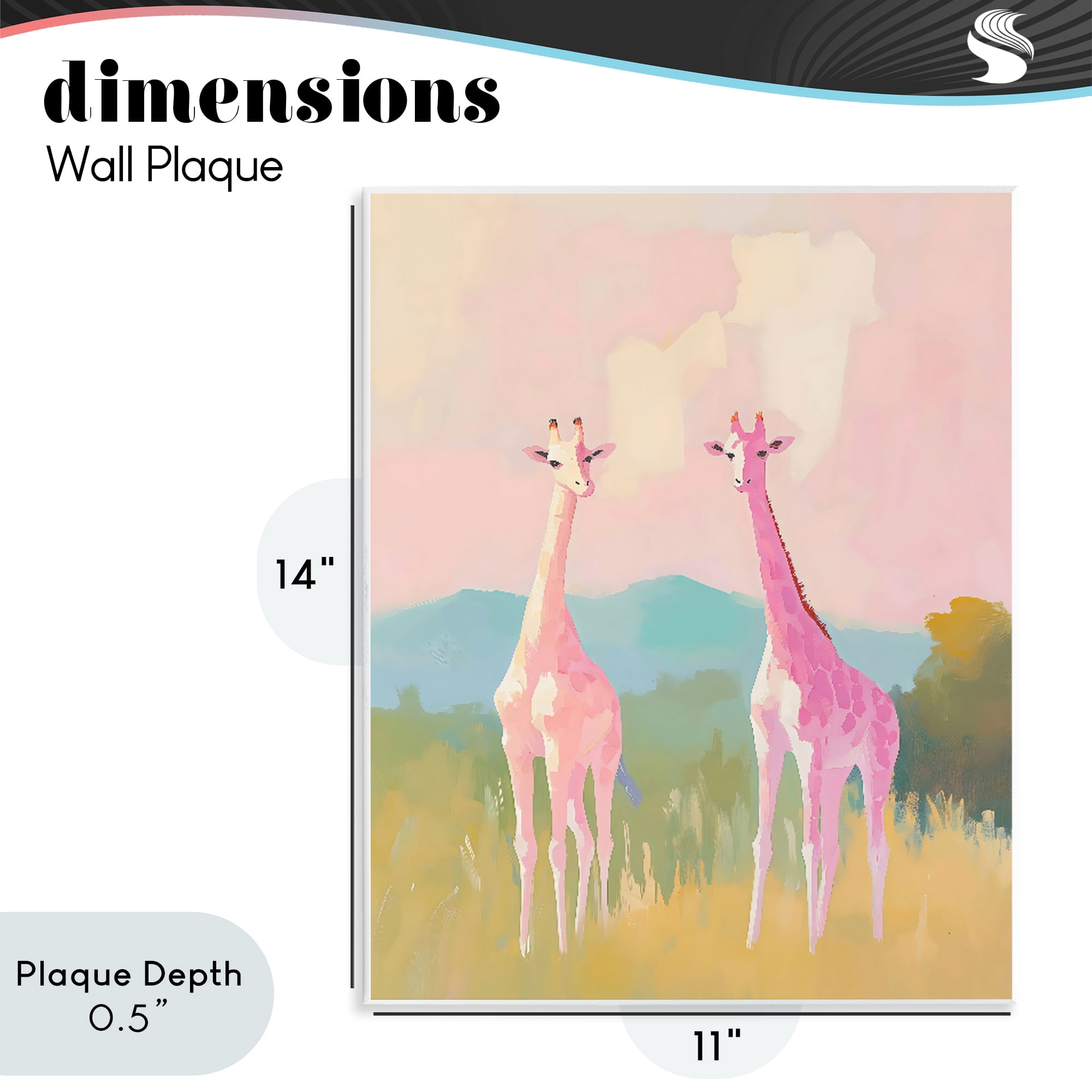 Stupell Industries Pink Giraffes on Savanna Wall Plaque Art, design by The Prints Vibe