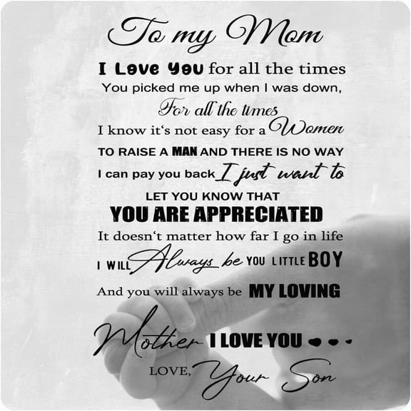 to My mom from Son Metal Tin Sign,Birthday Gifts for Mum,Mom Gifts for Mother Stepmom, from Son,Inspirational Quote Sign for Home Bedroom Wall Decor Retro Wall Sign 12x12 Inches