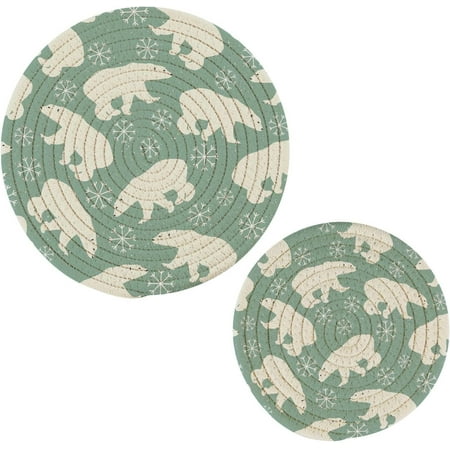 

Tangkunup Bear Trivets Pot Holders Set of 2 Decoration Potholders for Kitchens Pure Cotton Thread Weave Trivets Hot Pads for Kitchens Coasters Placemats Spoon Rest for Cooking