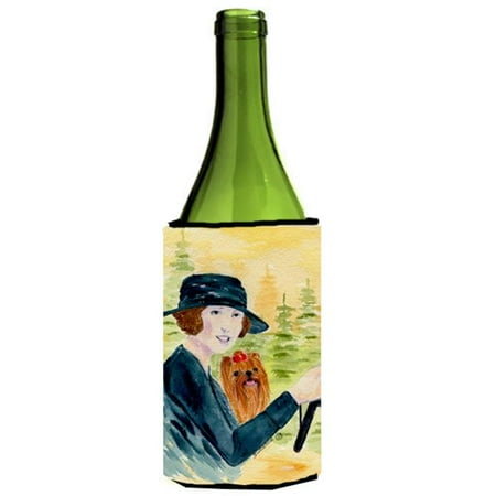 

Lady Driving With Her Yorkie Wine bottle sleeve Hugger - 24 oz.