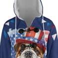 thumbnail image 4 of Patriotic Bulldog Celebrates 4th of July All Over Print 3D Hooded Duffle Toggle Coat Dog Lover Gifts Idea - 02009, 4 of 6