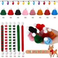 thumbnail image 2 of Dalrosia 60pcs Mini Knitting Hats and Mini Christmas Scarf Set, Mini Knitting Doll Hat Scarf Santa Knit Hat Scarf Christmas Tree Ornaments for DIY Craft Art Doll Decoration, 2 of 6
