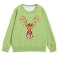 thumbnail image 2 of Crewneck Sweatshirt Kids Holiday Tree Print Fleece Pocket Crew Neck Long Sleeve Hoodless Top Green 3-4 Years, 2 of 4