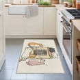 thumbnail image 3 of Entryway Rug 2'x3', Beige Cute Cat Kitchen Runner Rugs Non-Slip Carpet Mats, Cartoon Funny Heater Cats Bedside Rugs Runners Washable Floor Carpet for Bathroom Laundry Room, 3 of 8