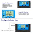 thumbnail image 4 of Controlador de carga de 30 A con pantalla LCD y dos puertos USB para baterías de plomo-ácido Regulador solar de batería PWM inteligente de 24 V/12 V, 4 of 5