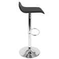 thumbnail image 3 of Ale Contemporary Adjustable Barstool in Black PU Leather - Set of 2, 3 of 7