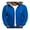 Blue, variant on Men Winter Hooded Jacket Lightweight Warm Solid Color Hooded Long Sleeves Zip-Up Outerwear Outdoor Coat with Pockets for Teen Boys