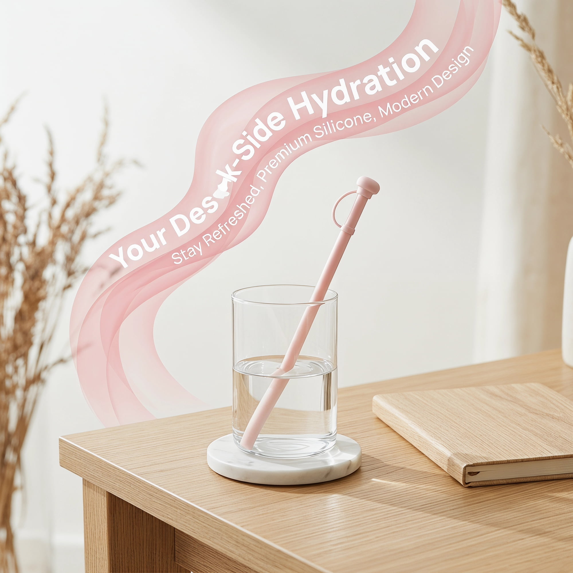Unique Bargains 8Pcs Reusable Durable Silicone Dishwasher Safe Straws Pink